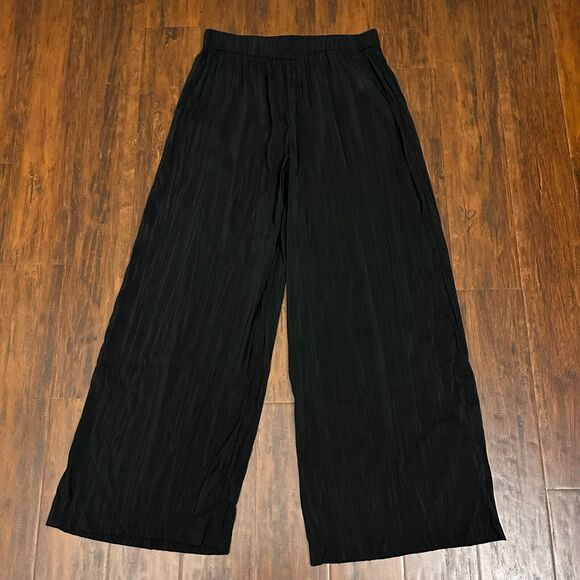 SOLID & STRIPED Milly Pants Black Elastic Waist High Rise Wide Leg NWOT - Picture 5 of 14